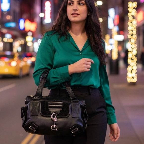 Dior Cannage Rebelle Leather and Suede Satchel Handbag - Picture 6 of 14